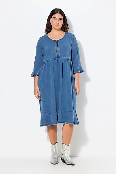 Ulla Popken Jerseykleid Midikleid Zipper A-Linie günstig online kaufen