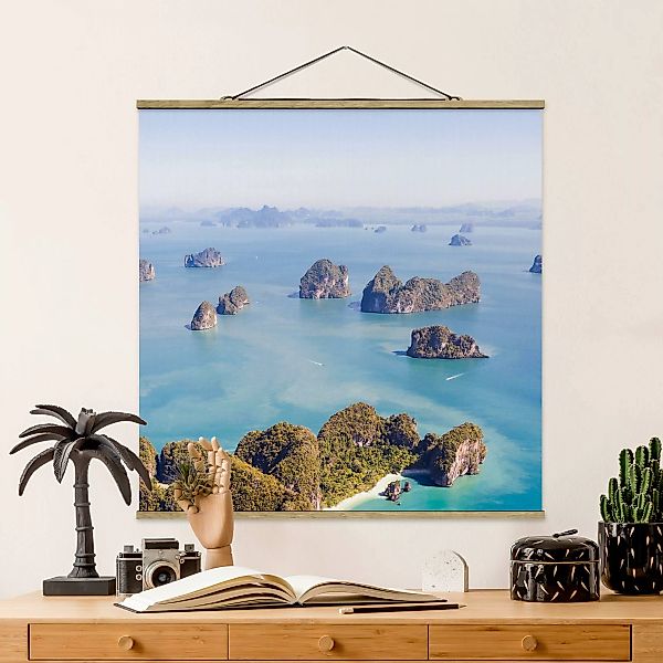 Stoffbild mit Posterleisten Inseln im Meer günstig online kaufen