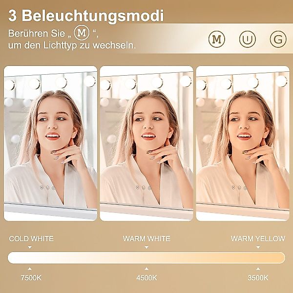 MCURO Kosmetikspiegel LED-Lichtspiegel Rasierspiegel für ein günstig online kaufen