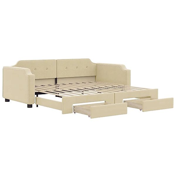 vidaXL Tagesbett Ausziehbar mit Schubladen Creme 80x200 cm Stoff1884202 günstig online kaufen