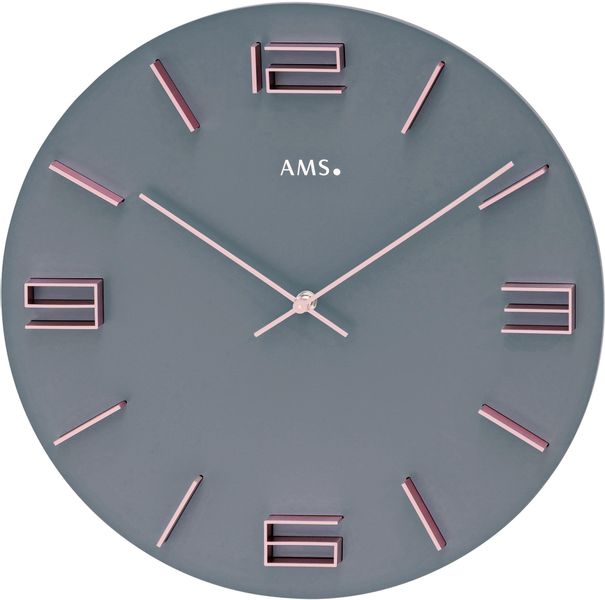 AMS Wanduhr W9590 (Quarzuhr,Holz,Wohnzimmer,Esszimmer,Küche,Arbeitszimmer,B günstig online kaufen