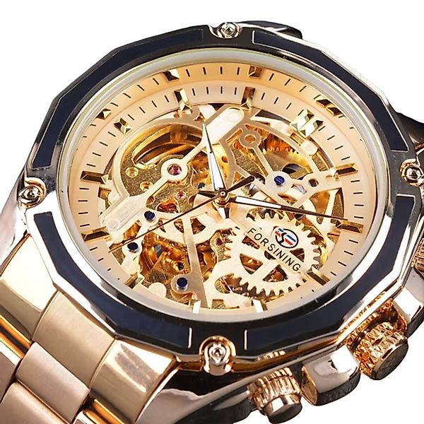 Rötting Design Automatikuhr Herrenuhr Automatikuhr Marke Forsining goldfarb günstig online kaufen