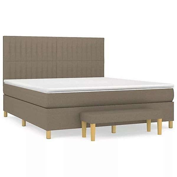 vidaXL Boxspringbett mit Matratze Taupe 180x200 cm Stoff1358886 günstig online kaufen