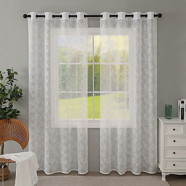 BYSURE Gardine, (2 St), 2er-Pack bestickte günstig online kaufen
