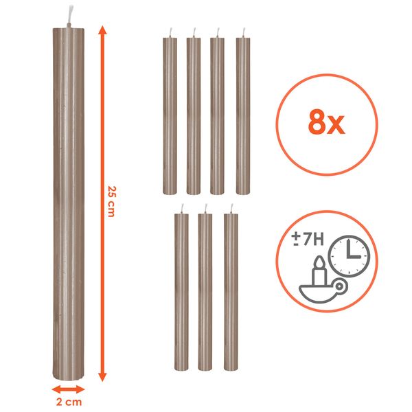 Spetebo Tafelkerze Echtwachs Stabkerzen geriffelt 8er günstig online kaufen