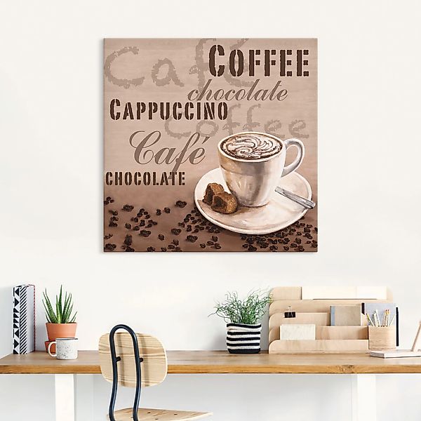 Artland Leinwandbild "Schokolade - Cappucino" Getränke 1 Stk. tlg. auf Keil günstig online kaufen
