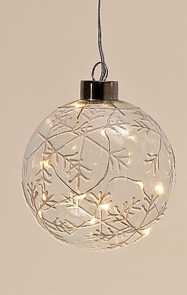 BOLTZE GRUPPE GmbH Dekolicht Beleuchtete Weihnachtskugel Glas Ø9,5cm günstig online kaufen