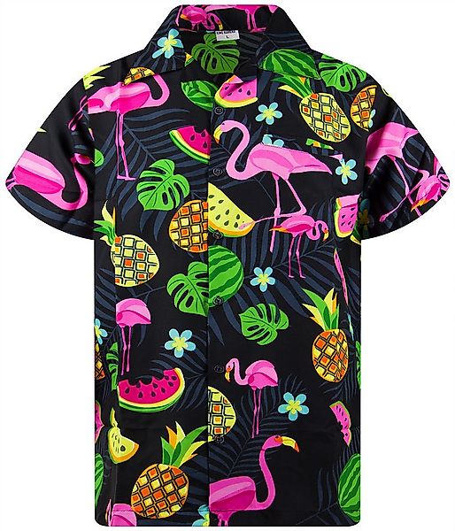 King Kameha Hawaiihemd Flamingo Melone Funky Hawaii-Hemd Kurzarm Front-Tasc günstig online kaufen