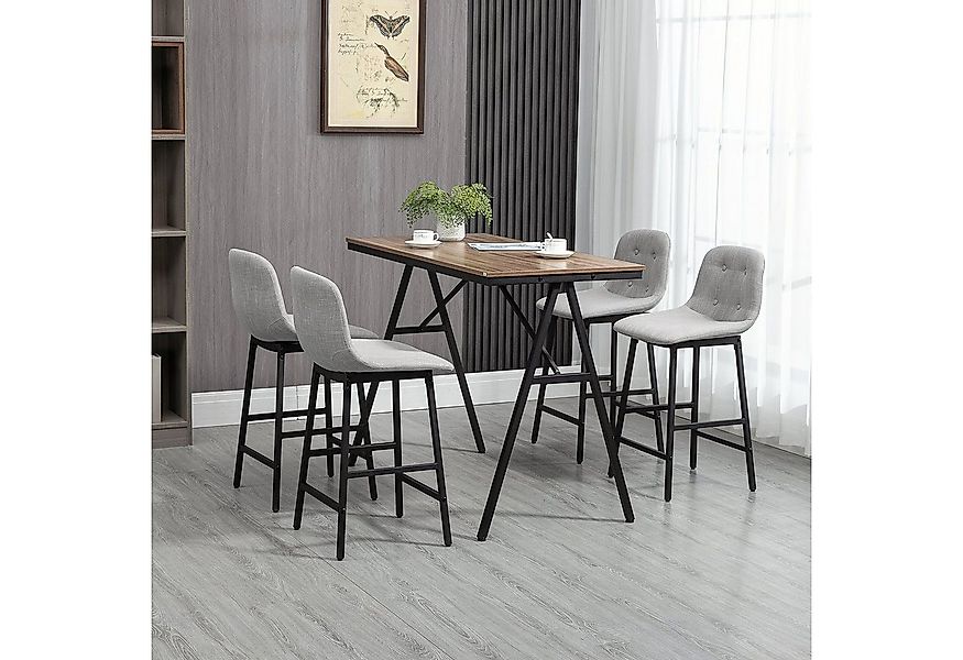 HOMCOM Bargruppe Bartisch mit Barhockern im Industrie-Design, (Bartisch-Set günstig online kaufen