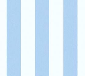 Bricoflor Maritime Tapete für Babyzimmer Hellblaue Tapete mit Blockstreifen günstig online kaufen