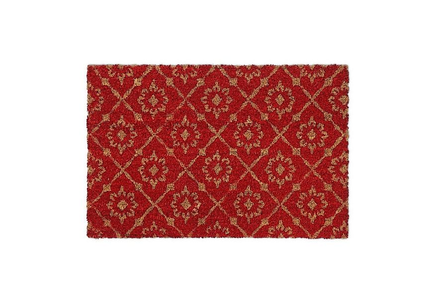 relaxdays Fußmatte Kokos Fußmatte mit floralem Muster, Höhe: 15 mm günstig online kaufen