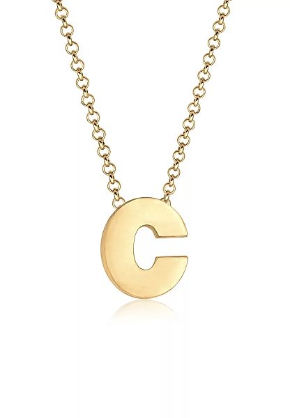 Elli Kette mit Anhänger "Buchstabe C Initialen Trend Minimal 925 Silber" günstig online kaufen