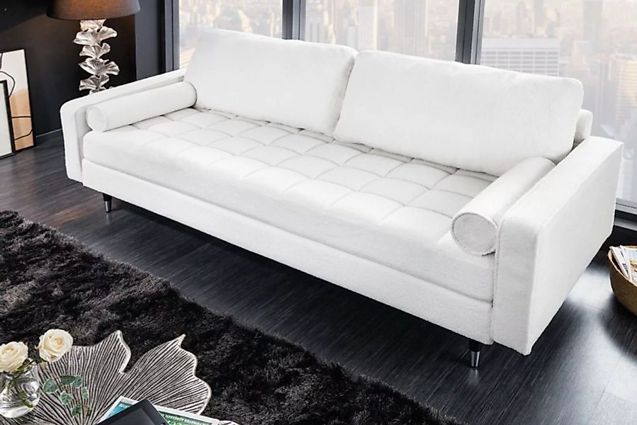 riess-ambiente 3-Sitzer COZY 220cm weiß / schwarz / silber, Einzelartikel 1 günstig online kaufen