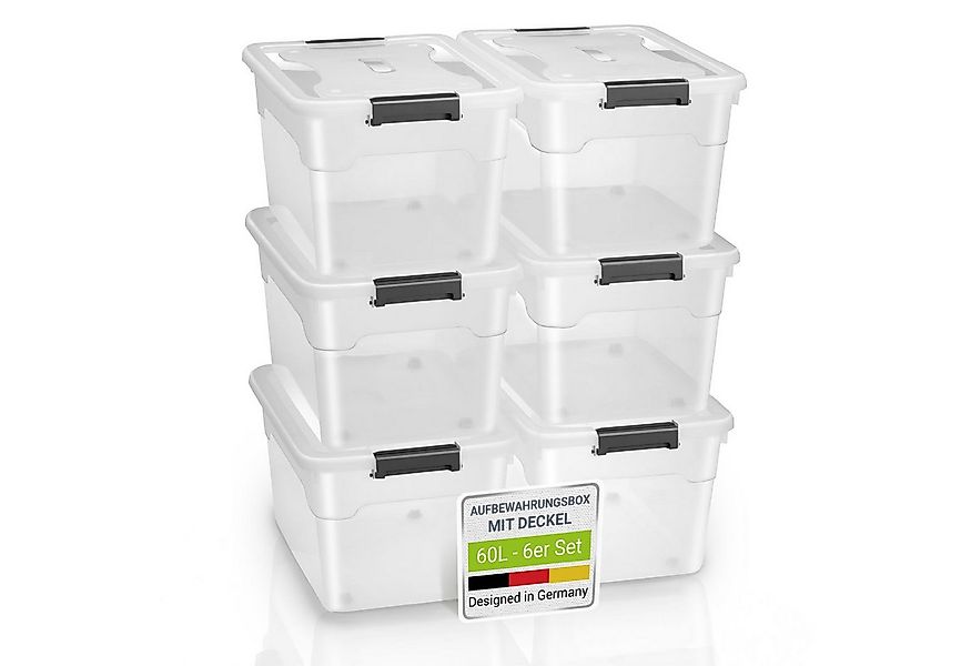 Juskys Aufbewahrungsbox (6 St), mit Rollen, stabil, verschließbar und pfleg günstig online kaufen