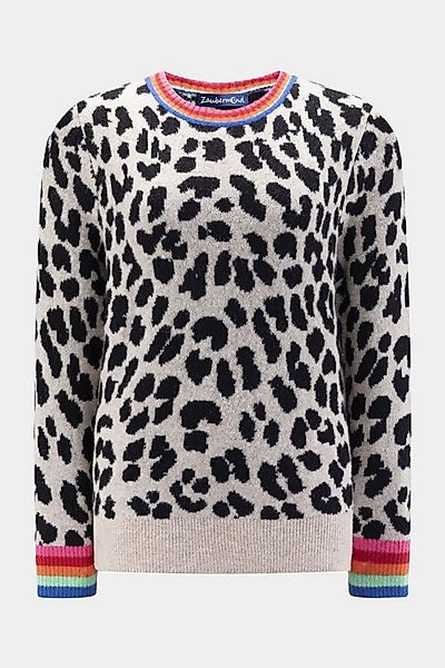 Zaubermond Strickpullover Zaubermond Strickpullover Leo-Muster mit Regenbog günstig online kaufen