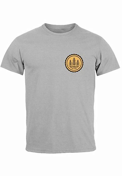 Neverless Print-Shirt Herren T-Shirt Wald Bäume Logo Badge Naturliebhaber O günstig online kaufen