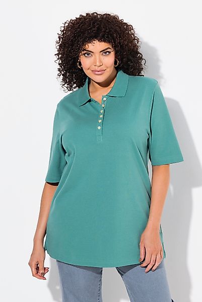 Ulla Popken T-Shirt Poloshirt Piqué Polokragen günstig online kaufen