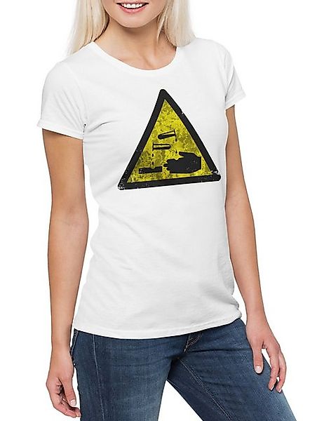 Urban Backwoods Print-Shirt Caution Acid Vintage Logo Sign Damen T-Shirt Sä günstig online kaufen
