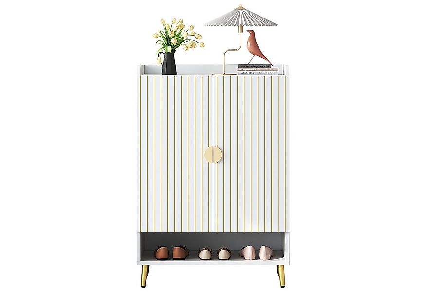 Merax Schuhschrank mit Doppeltüren, offener Schublade & 3 Ebenen (1-St) Sch günstig online kaufen