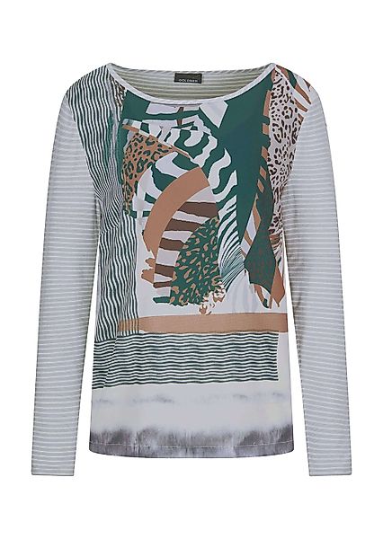 GOLDNER Langarmshirt "Langarm Satinshirt mit Allover-Print" Muster- und Mat günstig online kaufen