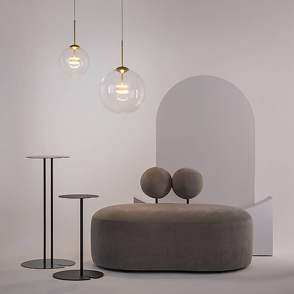 Maytoni LED-Hängeleuchte Cometa, goldfarben, Glas, Ø 35 cm günstig online kaufen