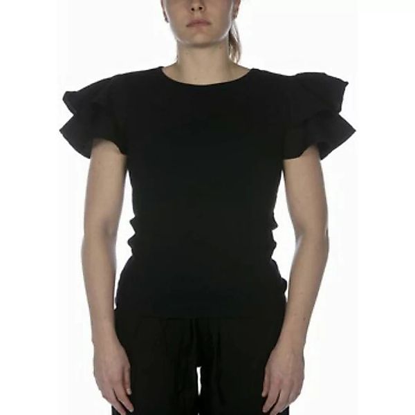 Deha  T-Shirts & Poloshirts T-Shirt  In Costina Con Volant Nero günstig online kaufen