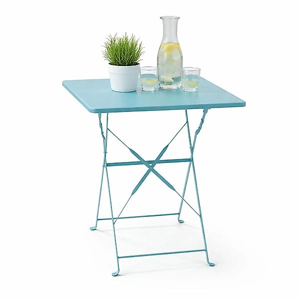 Mojawo Klapptisch Bistrotisch Outdoortisch Campingtisch Türkis 60x60xH71cm günstig online kaufen