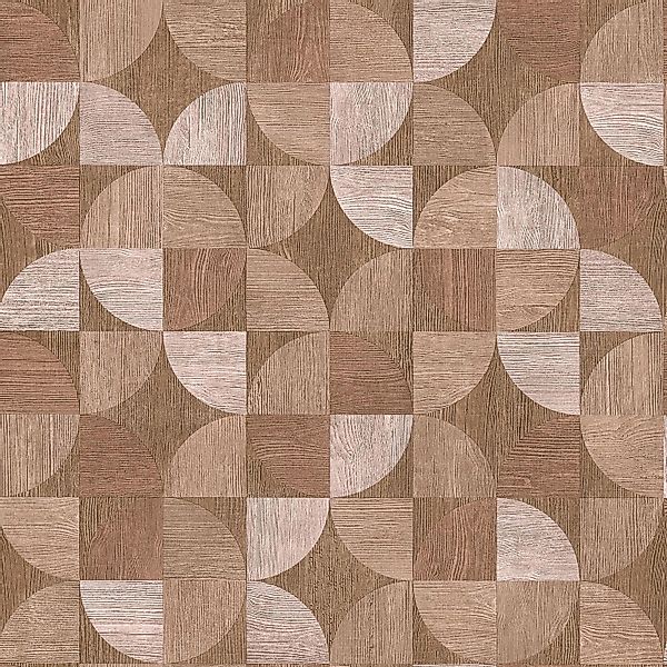PROFHOME 369134-GU Holz Tapete Grafisch Matt Braun Beige 0,53 m x 10,05 m 5 günstig online kaufen