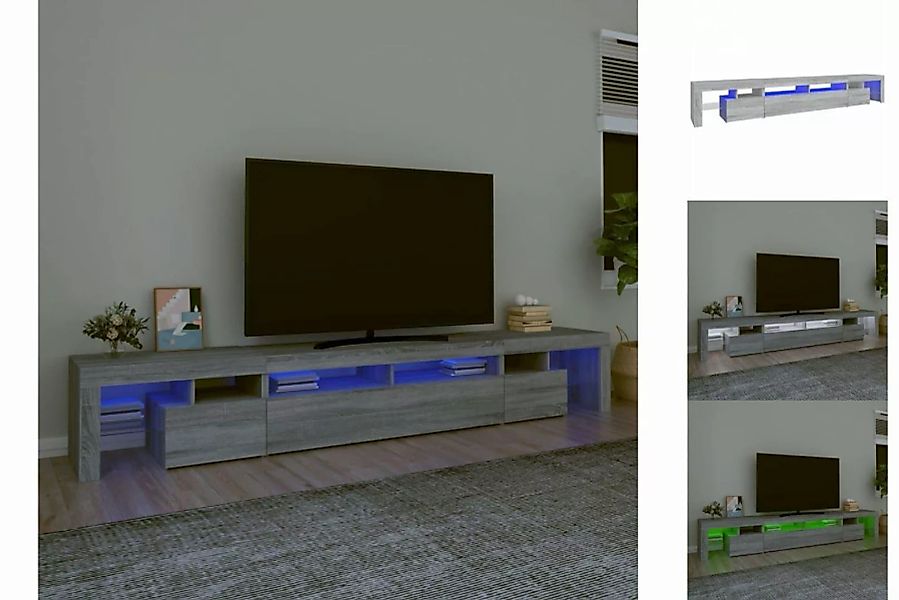vidaXL TV-Schrank TV-Schrank mit LED-Leuchten Grau Sonoma 260x36,5x40 cm Lo günstig online kaufen