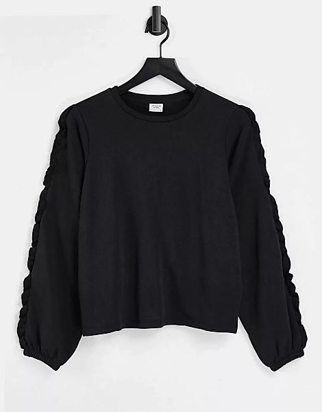 JDY – Sweatshirt in Schwarz mit Raffung günstig online kaufen