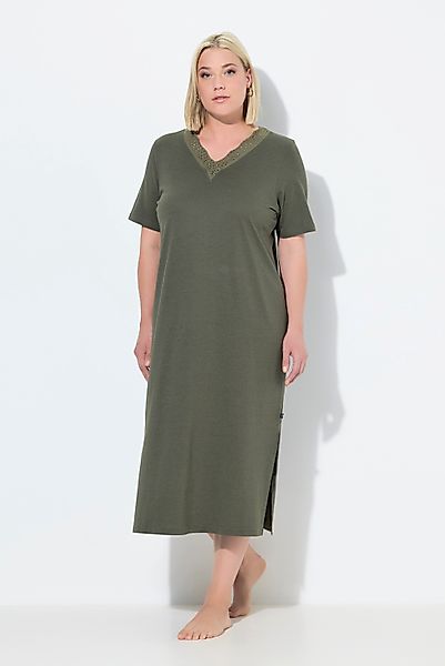 Ulla Popken Nachthemd Nachthemd Lochstickerei Halbarm günstig online kaufen