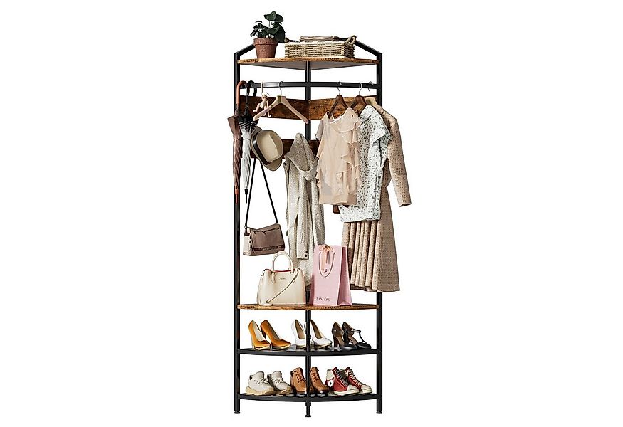 TWSOUL Garderobenständer 3 in 1 Eck Kleiderständer & Sitzbank & Schuhregal, günstig online kaufen
