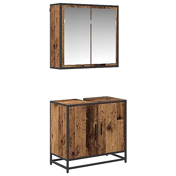 vidaXL Badezimmermöbel Set Wandmontiert 2-Tlg Altholz Holzwerkstoff 3402468 günstig online kaufen