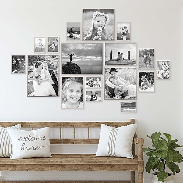 PHOTOLINI Bilderrahmen 17er Set Aluminium Modern günstig online kaufen