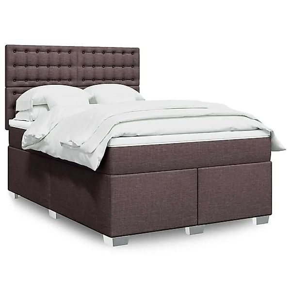 vidaXL Boxspringbett mit Matratze Dunkelbraun 140x190 cm Stoff 3292800 günstig online kaufen