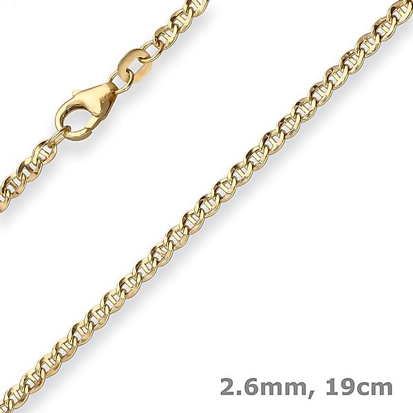 Schmuck Krone Goldarmband 2,6mm Armband Panzerstegkette günstig online kaufen