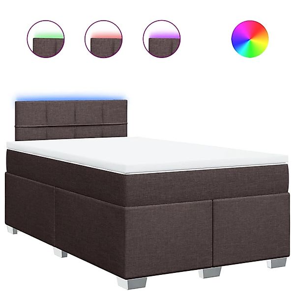 vidaXL Boxspringbett mit Matratze Dunkelbraun 120x190 cm Stoff 3288130 günstig online kaufen