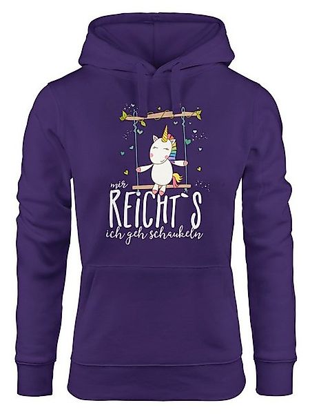 MoonWorks Hoodie Damen Kapuzen-Pullover Hoodie Einhorn auf Schaukel Mir rei günstig online kaufen