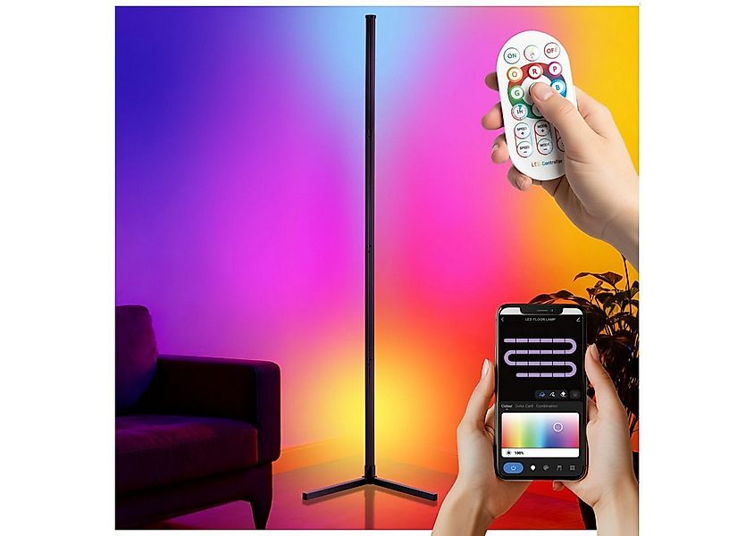 tectake Stehlampe LED-Stehlampe, LED, Schlanke LED-Stehlampe im modernen, m günstig online kaufen