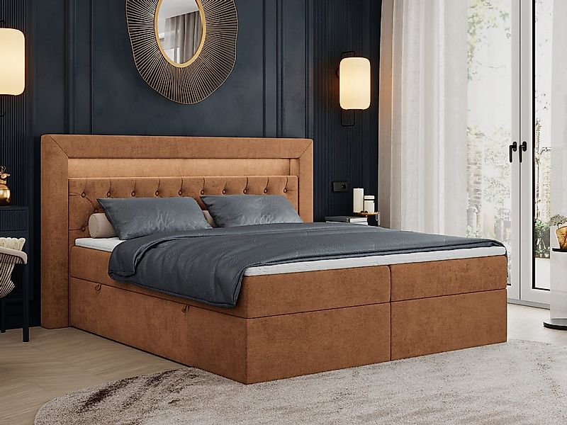 MKS MÖBEL Boxspringbett Gold 6 (Set, Packung, Polsterbett, Kopfstütze, T30- günstig online kaufen