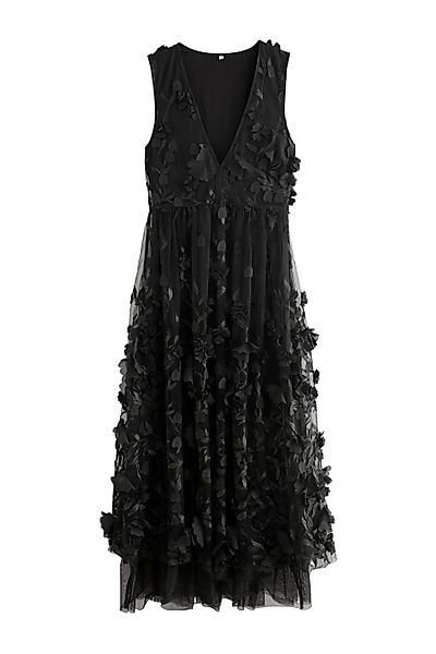 Next Maxikleid Strukturiertes Maxikleid mit V-Ausschnitt günstig online kaufen