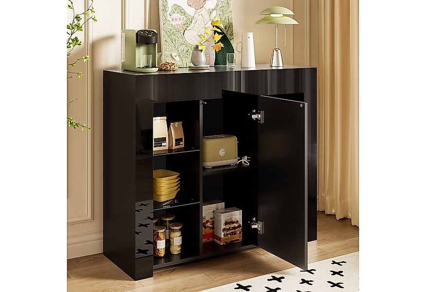 STILVORA Sideboard mit Glasregalen,Aufwahrungsschrank Küchenschrank mit Hoc günstig online kaufen
