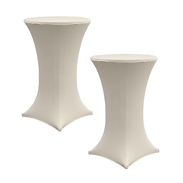 TRUTZHOLM 2er Set Stehtischhusse Stretch 70cm Beige günstig online kaufen
