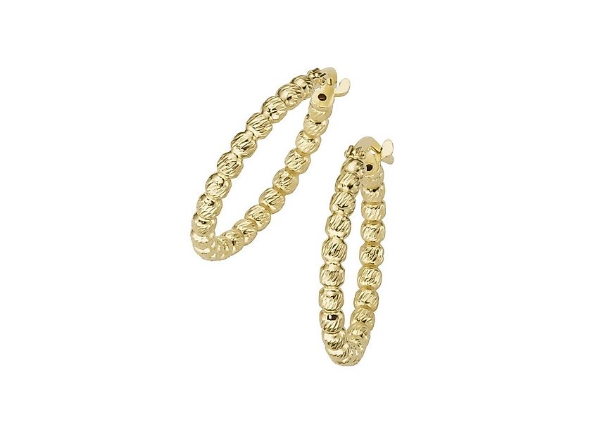 Smart Jewel Paar Creolen mit diamantierter Oberfläche, Silber 925 günstig online kaufen