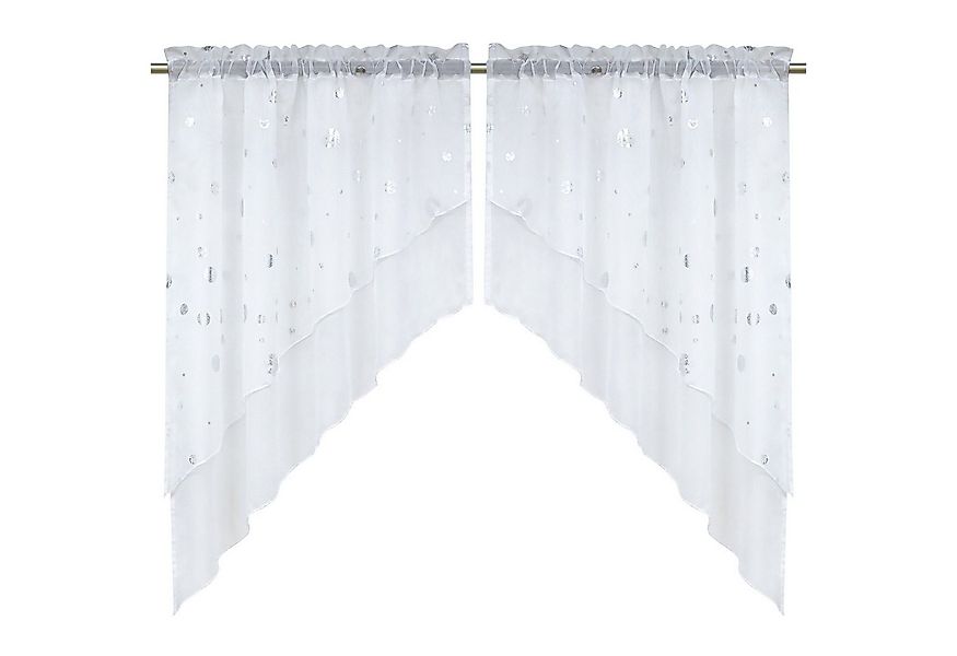 Joyswahl Scheibengardine (2 St), Stangendurchzug, transparent, Voile, Bistr günstig online kaufen