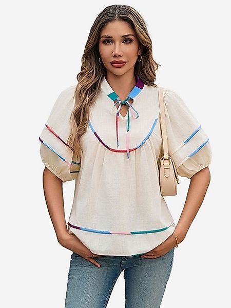 Imily Bela Blusentop Damen Bluse mit Puffärmeln und V-Ausschnitt (Packung, günstig online kaufen