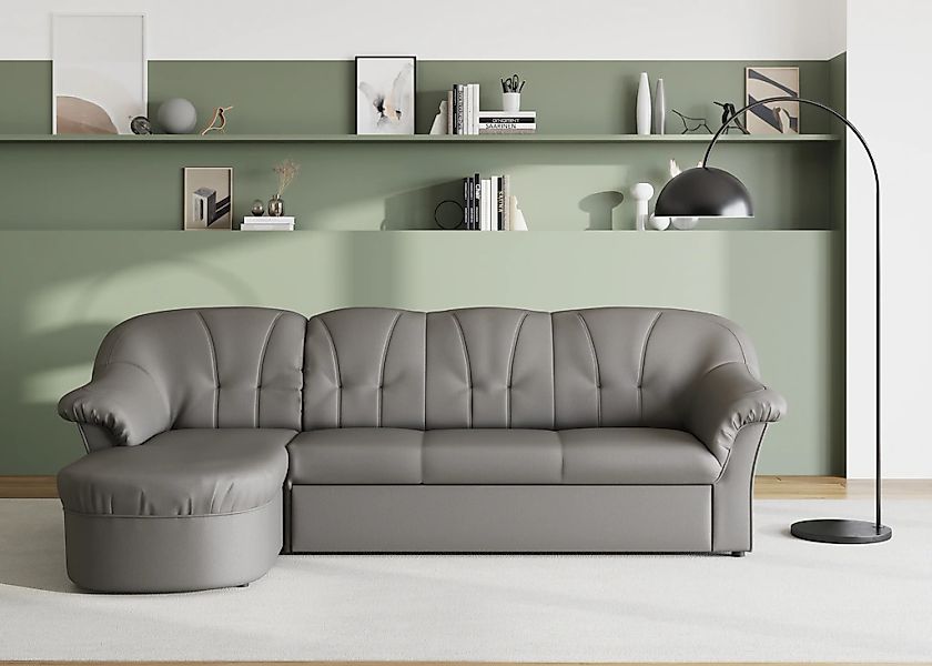 DOMO collection Ecksofa "Pegnitz, elegante Rückensteppung, kompakte Stellma günstig online kaufen