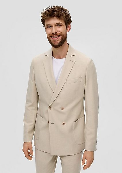 s.Oliver Sakko Indoor-Sakko s.O PURE: Doppelreihiges Sakko im Leinen-Look günstig online kaufen