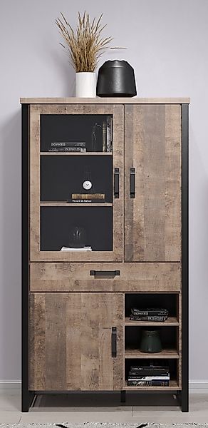 trendteam Vitrine Vitrine Emile groß, Eiche günstig online kaufen