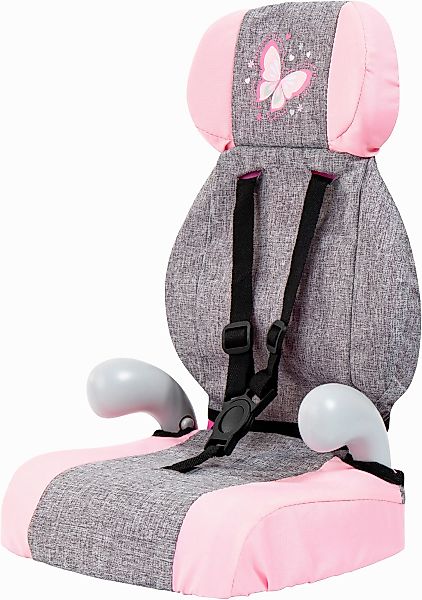 Bayer Puppen Autositz Deluxe grau/rosa Schmetterling günstig online kaufen